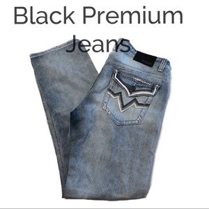 👖Black Premium Jeans Relaxed Straight Size 34/34